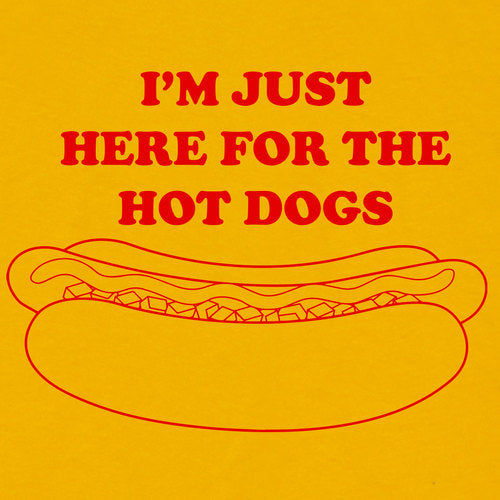 Here for the Hot Dogs Adult Heavyweight Pocket T-shirt Hot 